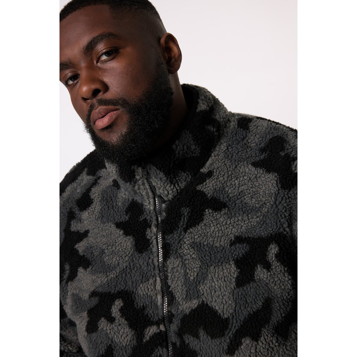 Veste esprit blouson Teddy noir, STHUGE