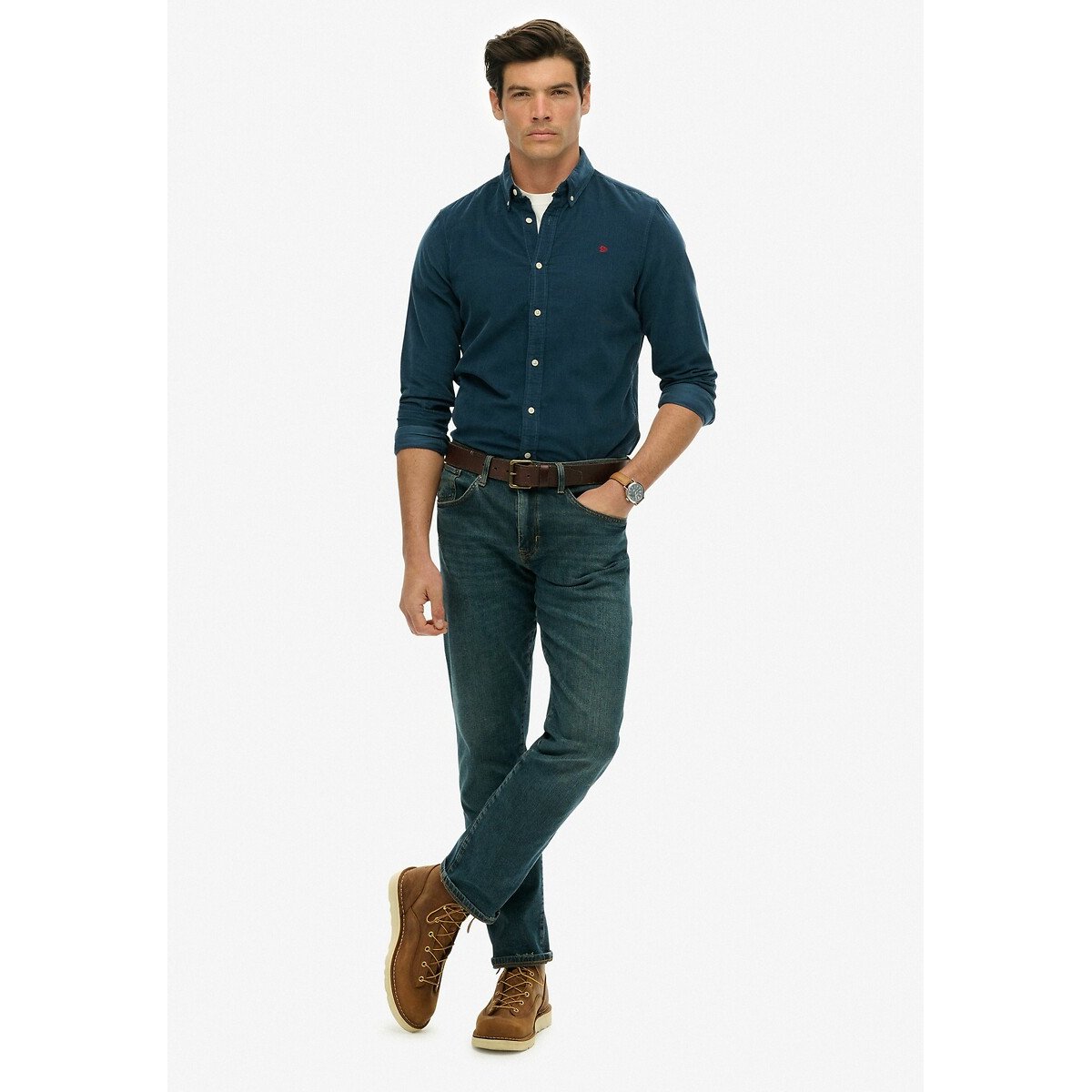 Chemise velours côtelé bleu, SUPERDRY