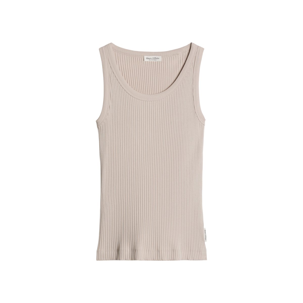 Débardeur côtelé slim en jersey stretch coton modal bio gris, MARC O'POLO