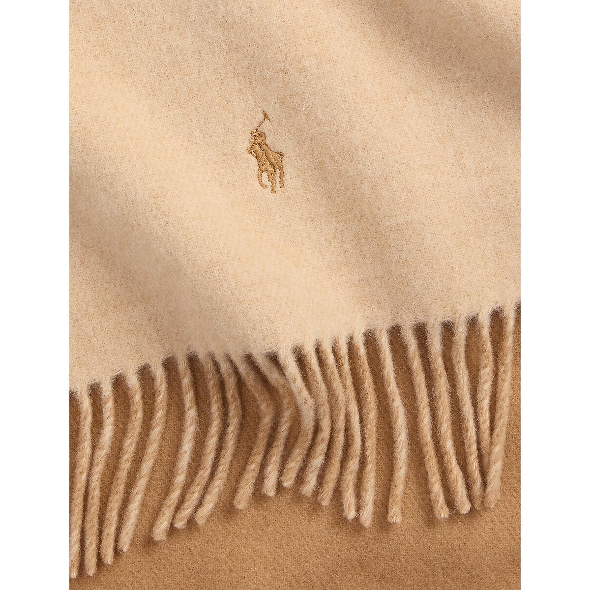 Wool fringed scarf camel/beige, POLO RALPH LAUREN