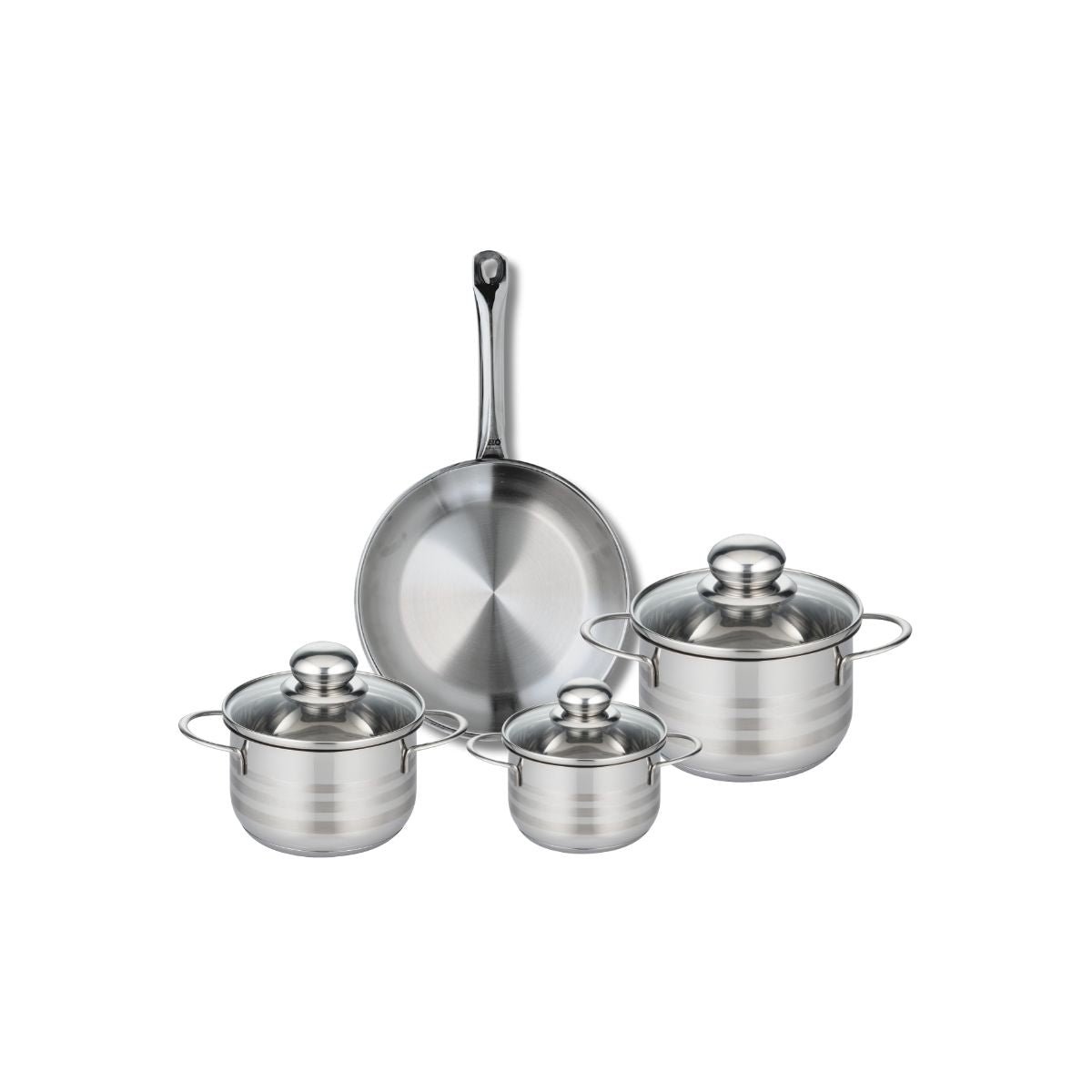 Batterie 1 poêle 24cm + 3 faitouts 12/14/16cm PROFI BRILLANT gris, ELO