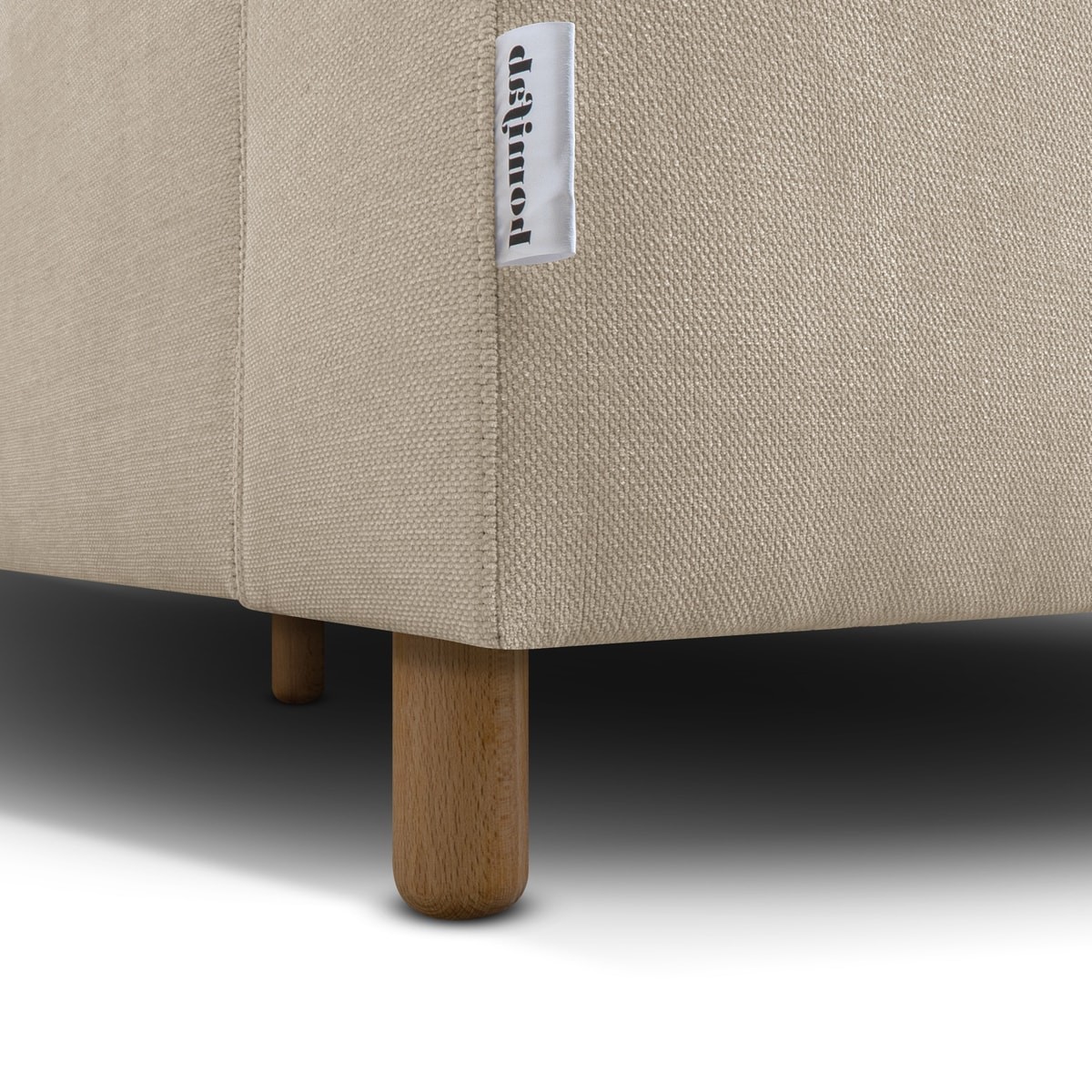 Canapé d'angle à gauche convertible 4 places en tissu chenille - MARCEAU beige, HOMIFAB