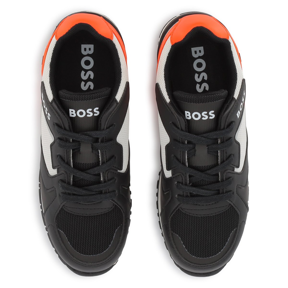 Baskets lacées rétro black, BOSS KIDSWEAR