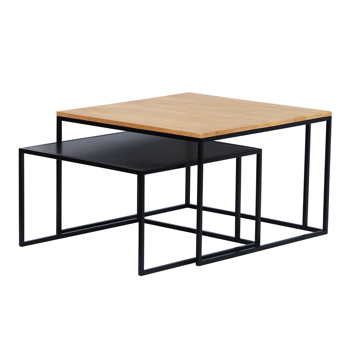 Tables basses design gigognes carrées (lot de 2) TAHL naturel, MILIBOO
