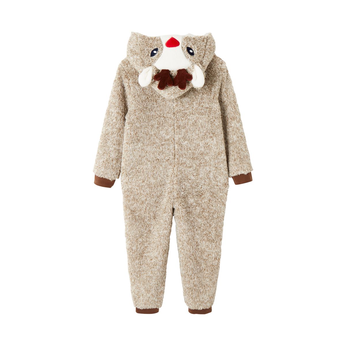 Surpyjama "Renne" effet peluche NOEL mixed beige, VERTBAUDET