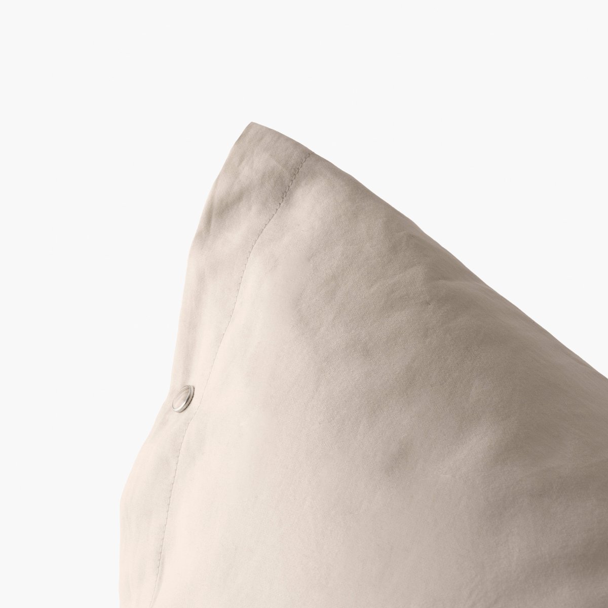 Taie d'oreiller carrée satin de coton lavé bio QUARTZ dune, CARRE BLANC