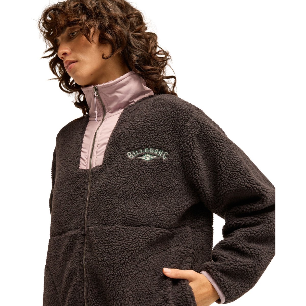 Polaire zippée en sherpa MOUNTAIN LIFE noir black sands, BILLABONG