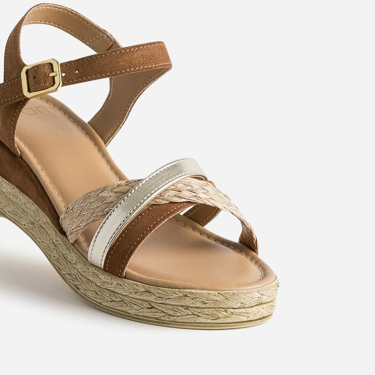 Sandale À Talon en cuir OBLETTE camel, ERAM
