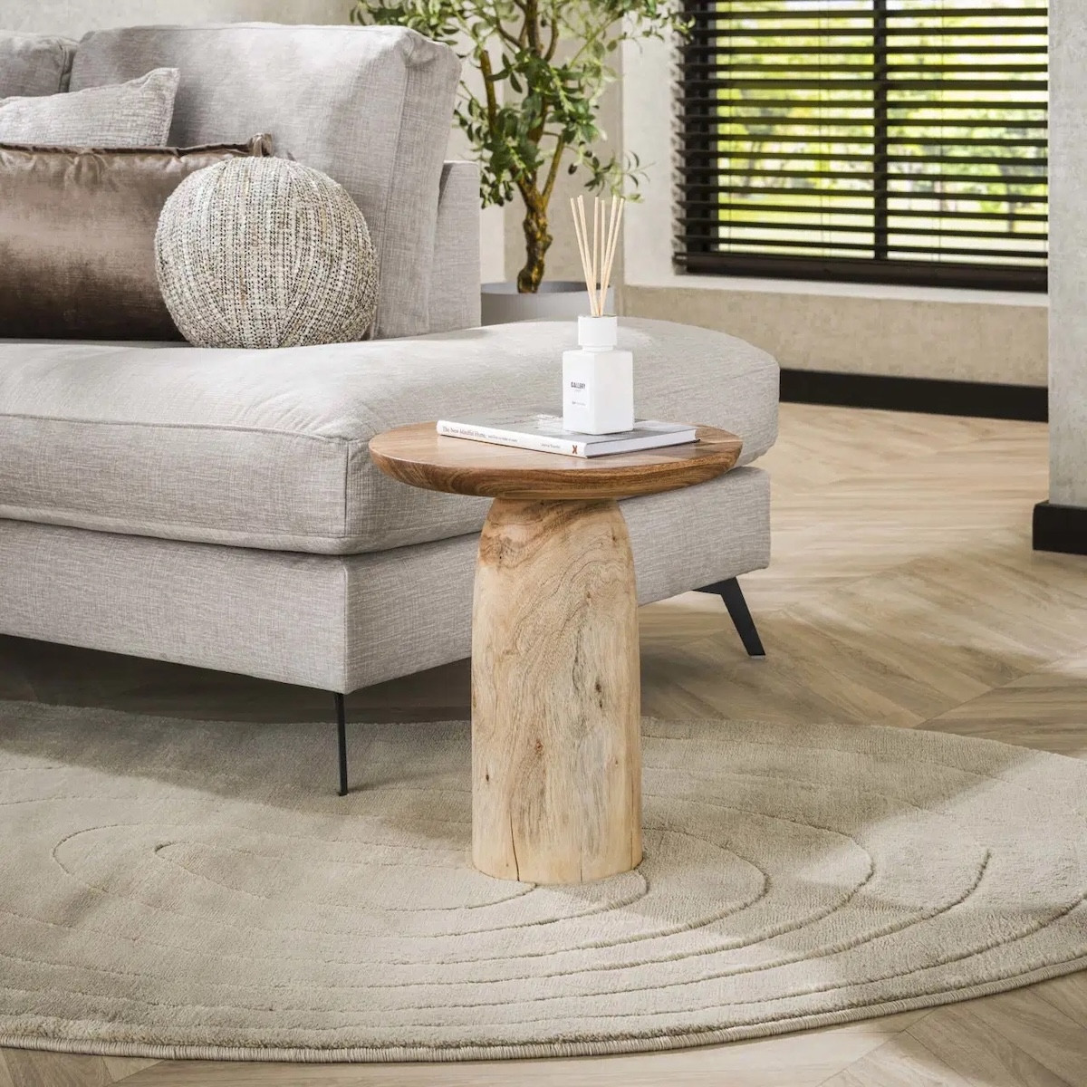Ensemble de tables d'appoint rondes en bois - CHAWEN marron, MATHI DESIGN