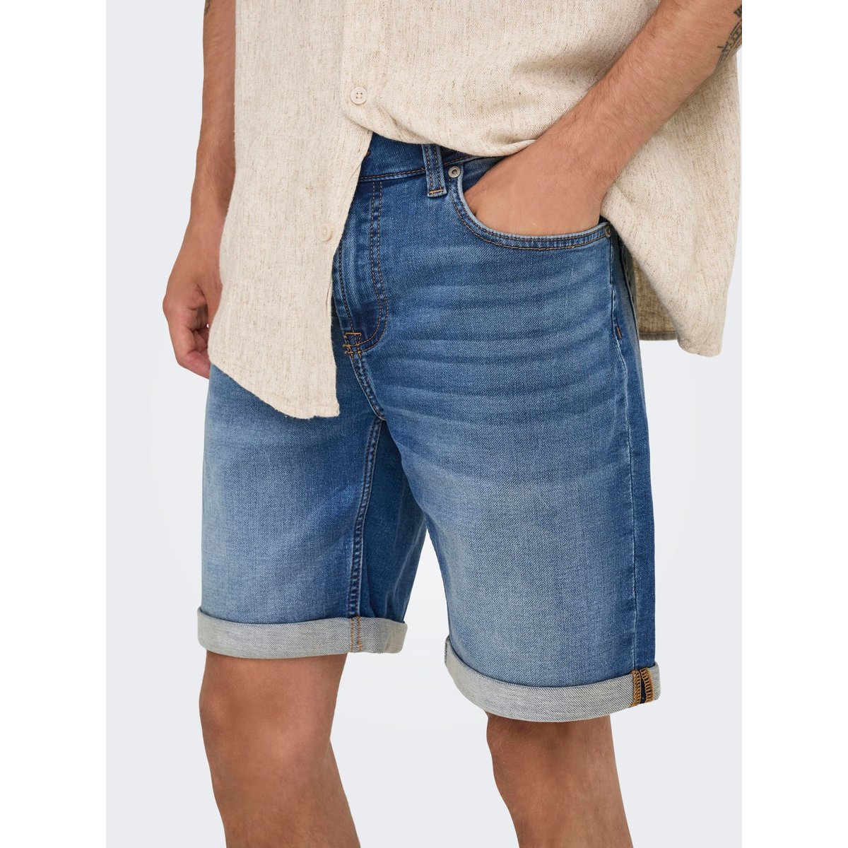 Short En Denim medium blue denim 1, ONLY & SONS