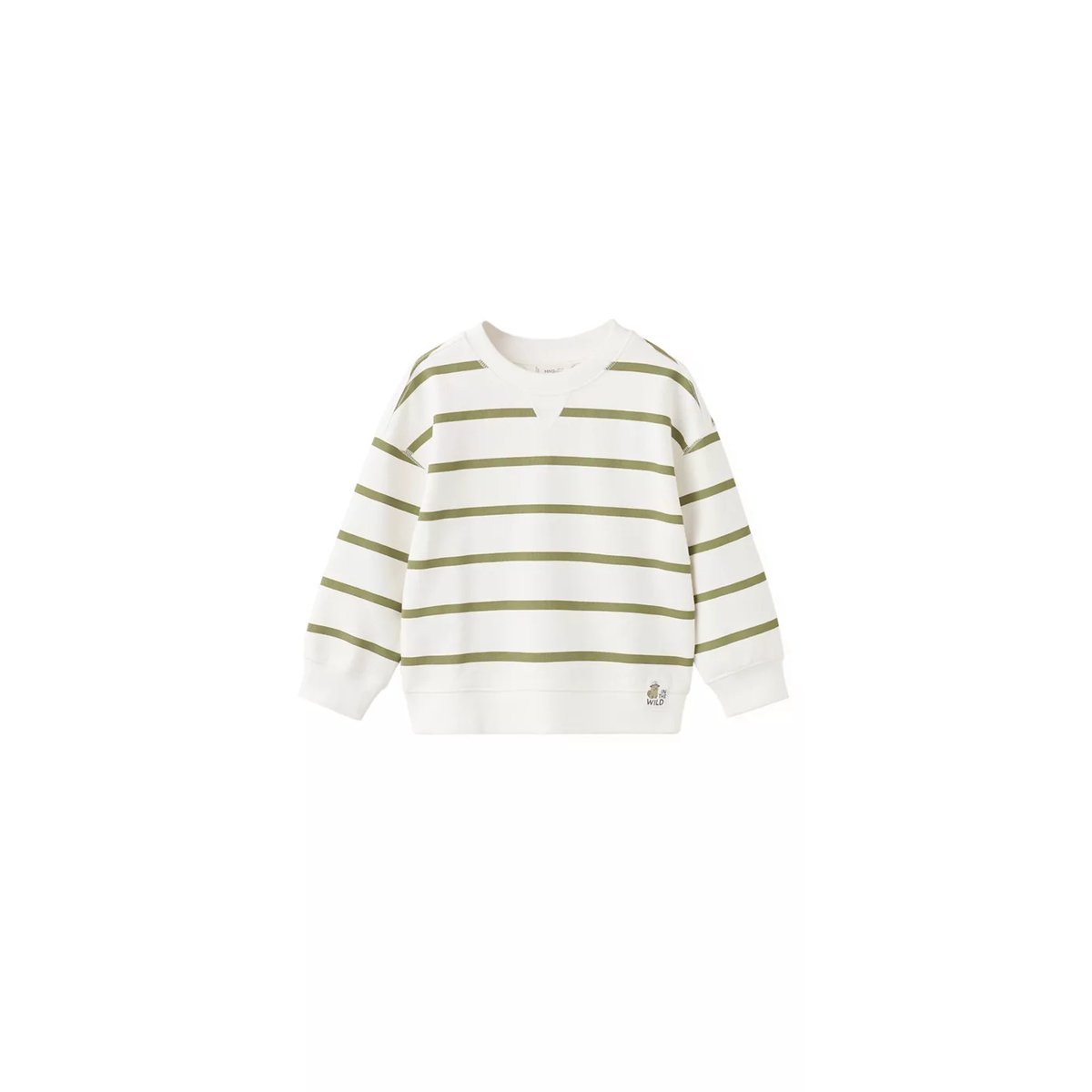Sweat-shirt coton rayures kaki, MANGO BABY