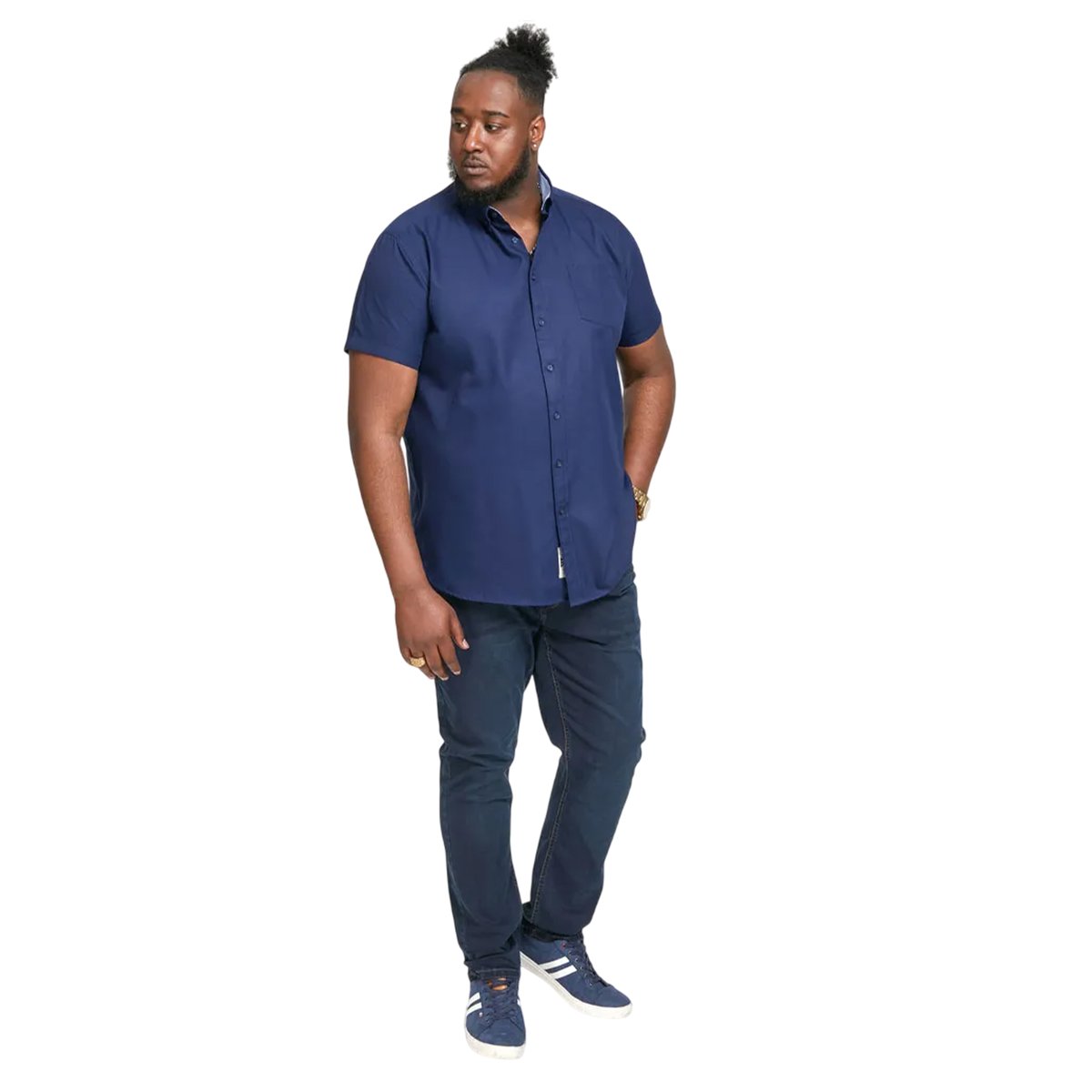 Chemise manches courtes grande taille JAMES bleu ciel, DUKE