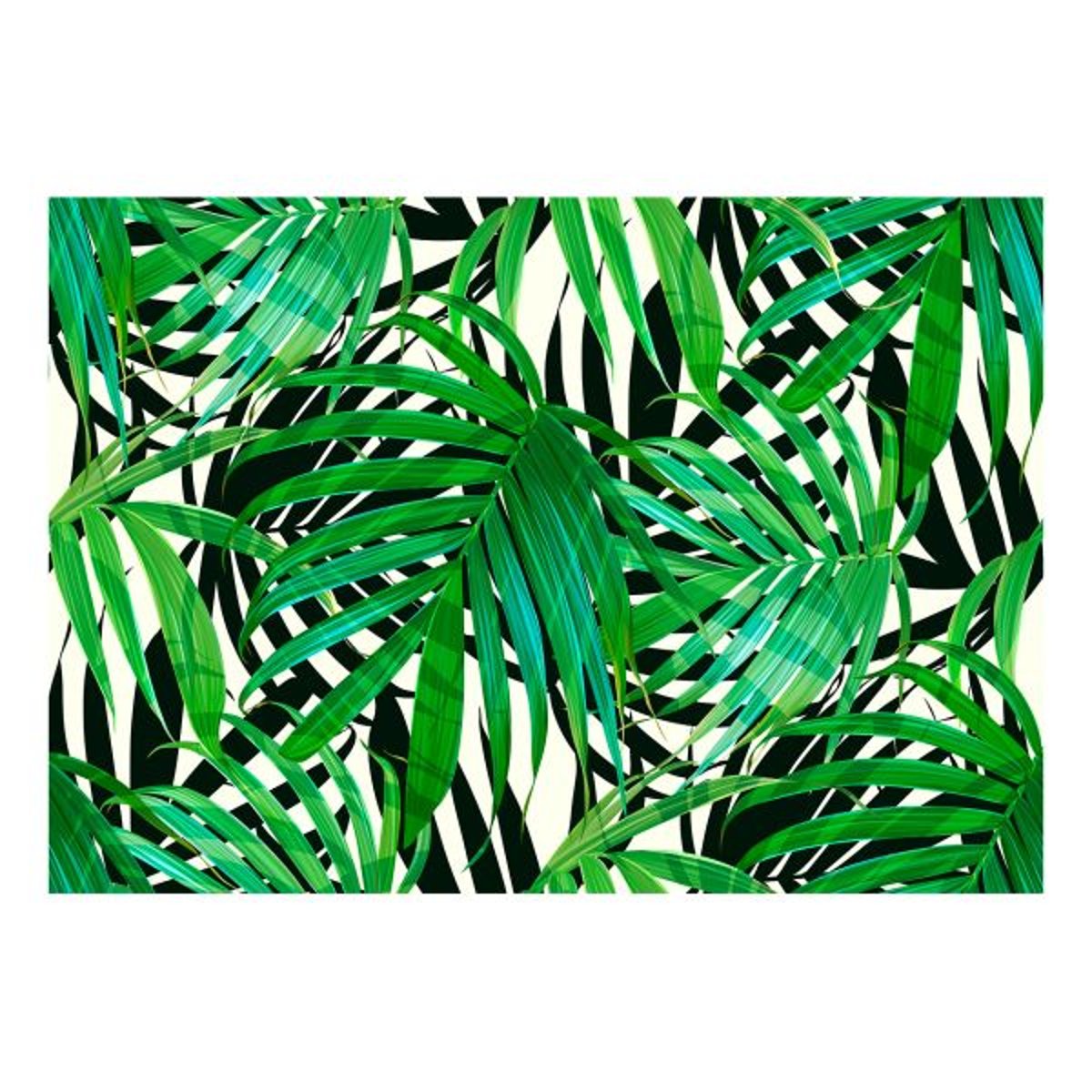 Papier peint intissé panoramique Fleurs Tropical Leaves blanc, EDEN