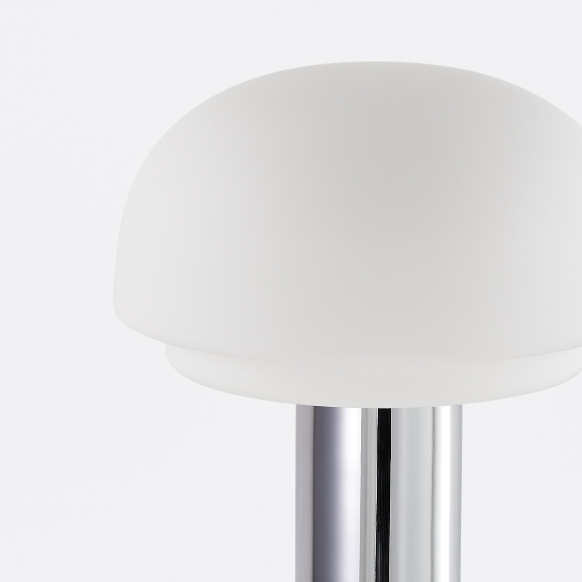 Lampe en verre opalin et métal fer chromé, hauteur 43,1 cm, AGATHILDA chrome, LA REDOUTE INTERIEURS