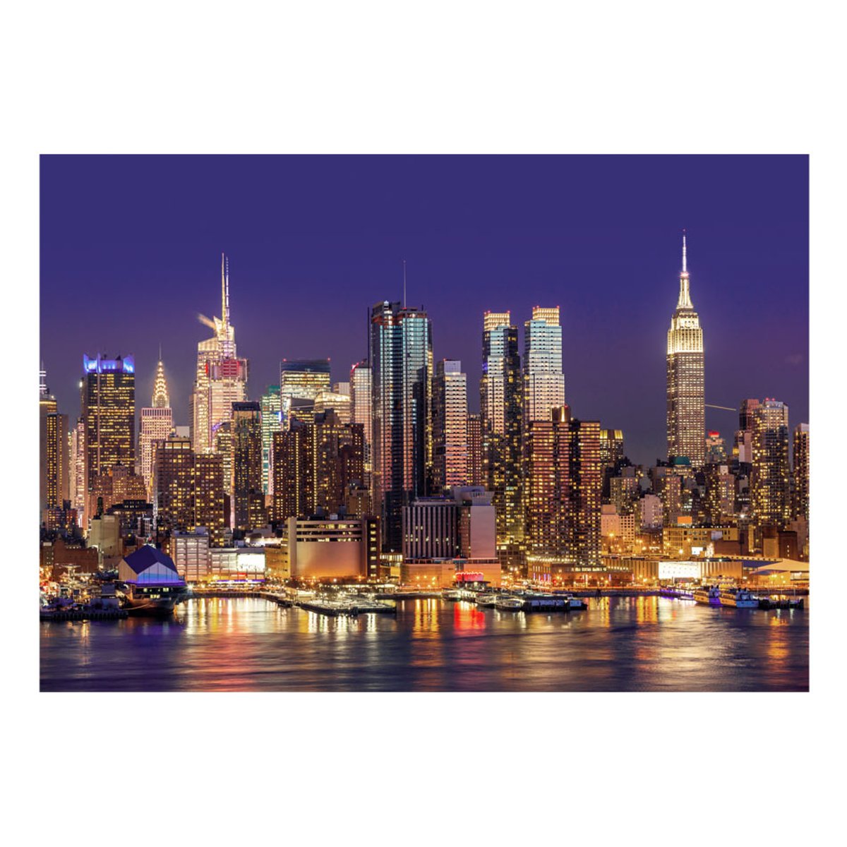 Papier peint intissé panoramique Ville et Architecture NYC: Night City violet, EDEN