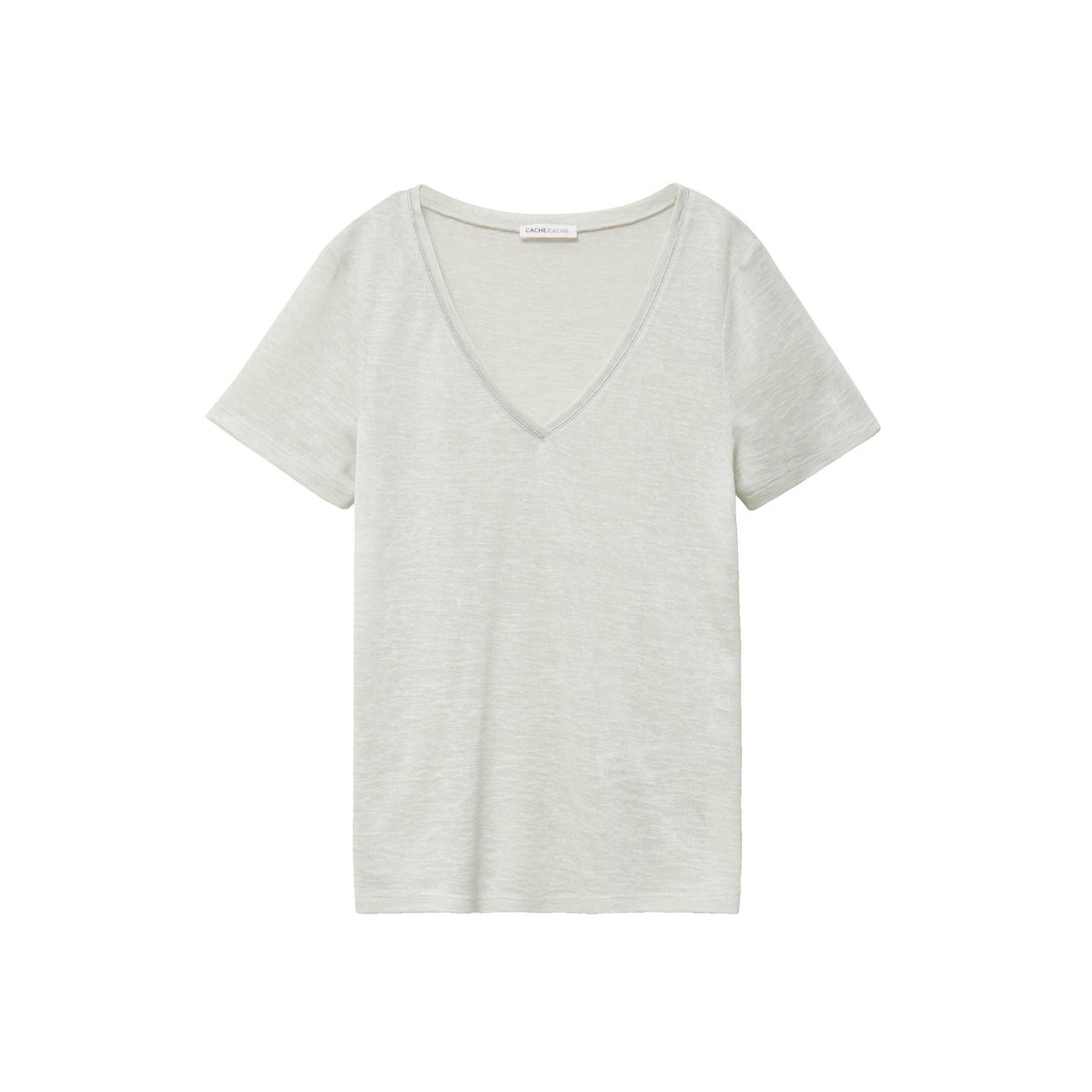 T-shirt manches courtes irisé gris argent, CACHE CACHE