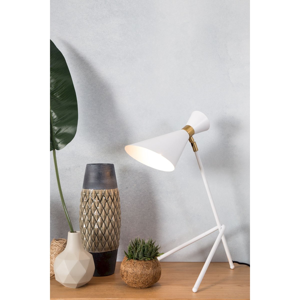 Lampe Shady en métal blanc, ZUIVER