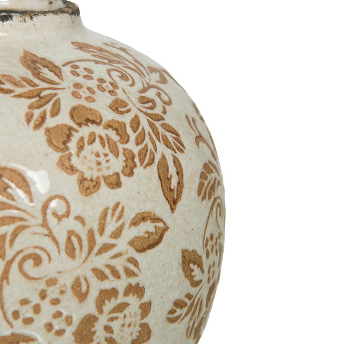 Vase Tampon fleurs beige H20,5 - TAMPON crème / ivoire, AMADEUS