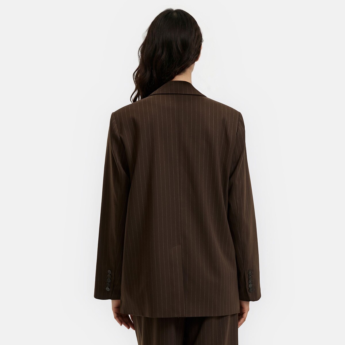 Blazer oversize à rayures rayé marron/écru, LA REDOUTE COLLECTIONS