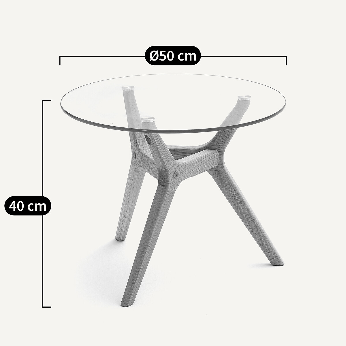 Mesa de centro de roble Ø50 cm, Maricielo roble natural, AM.PM