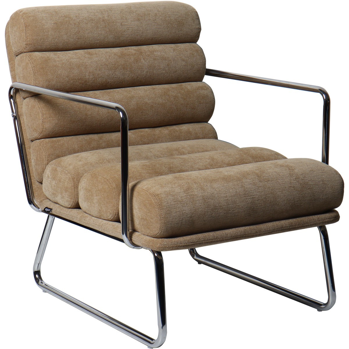 Fauteuil en tissu chenille - VANIA miel, HOMIFAB