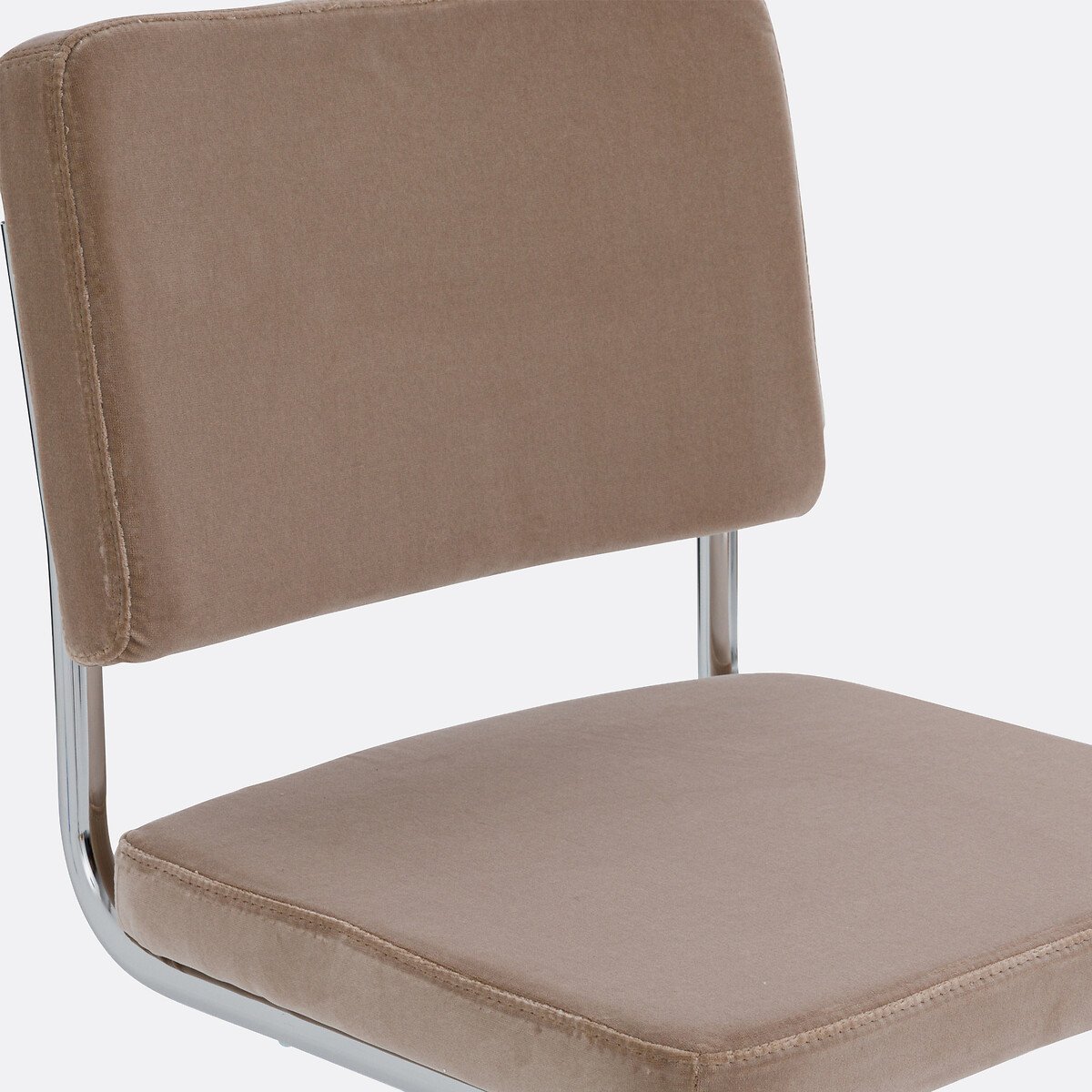 Lot de 2 chaises cantilever en velours, Sarva beige, LA REDOUTE INTERIEURS