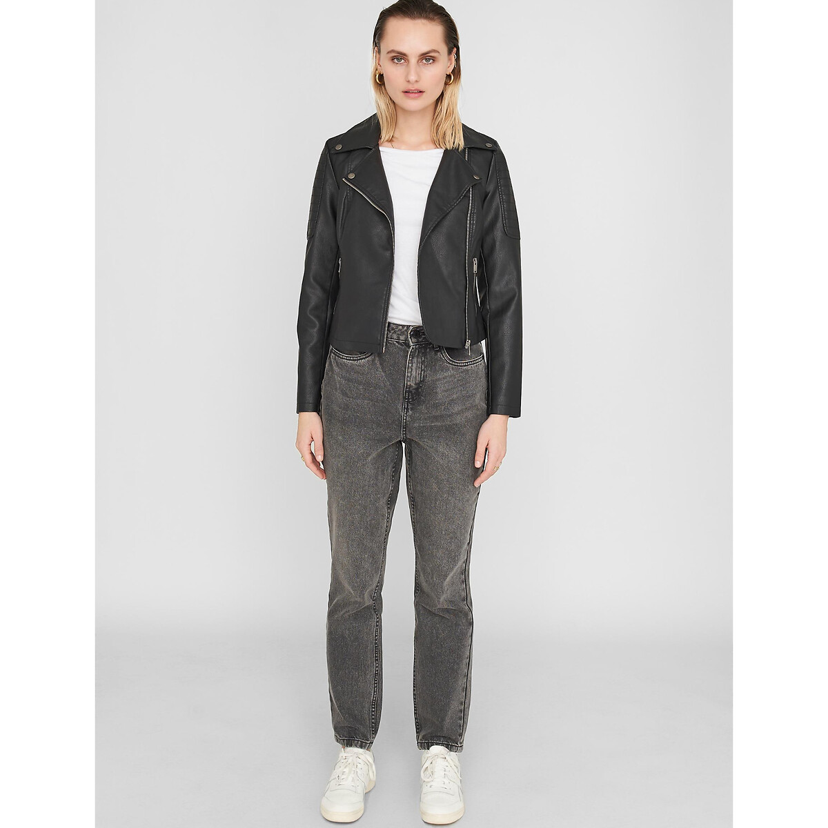 Blouson court en simili noir, NOISY MAY