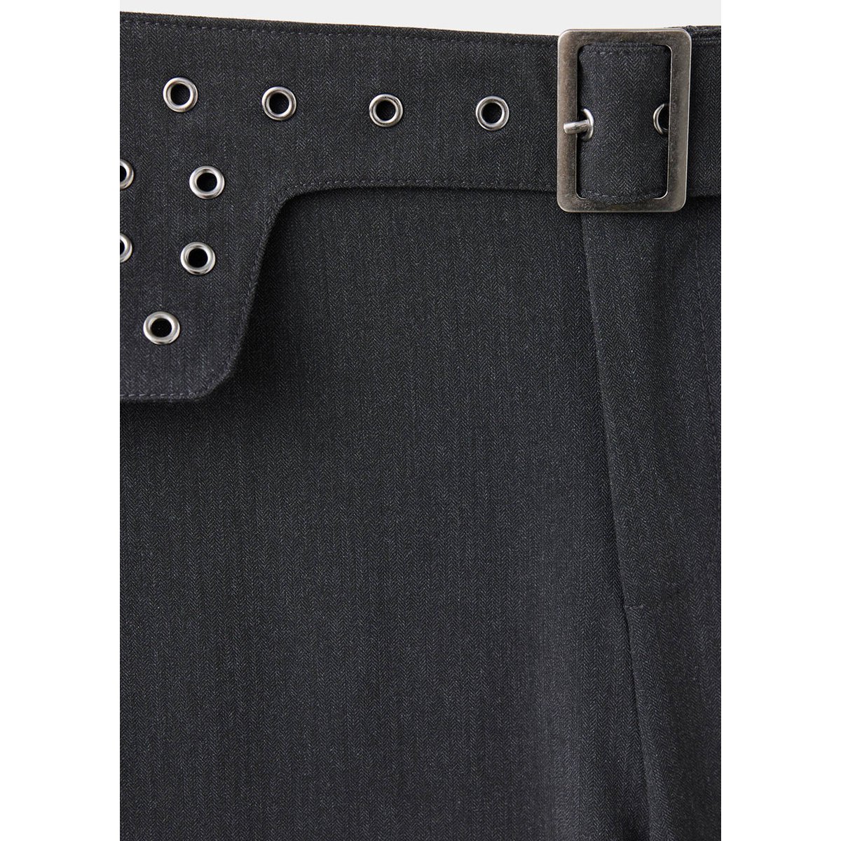 Pantalon œillets avec ceinture gris, MANGO TEEN