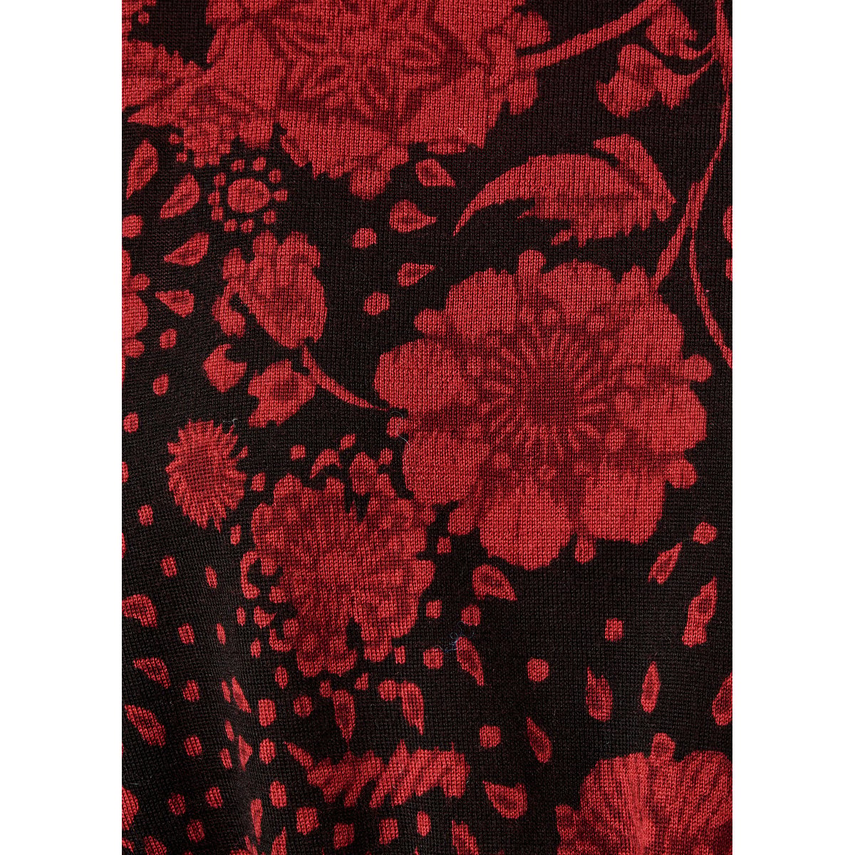 Pull manches longues en laine col rond bordeaux, LA FEE MARABOUTEE