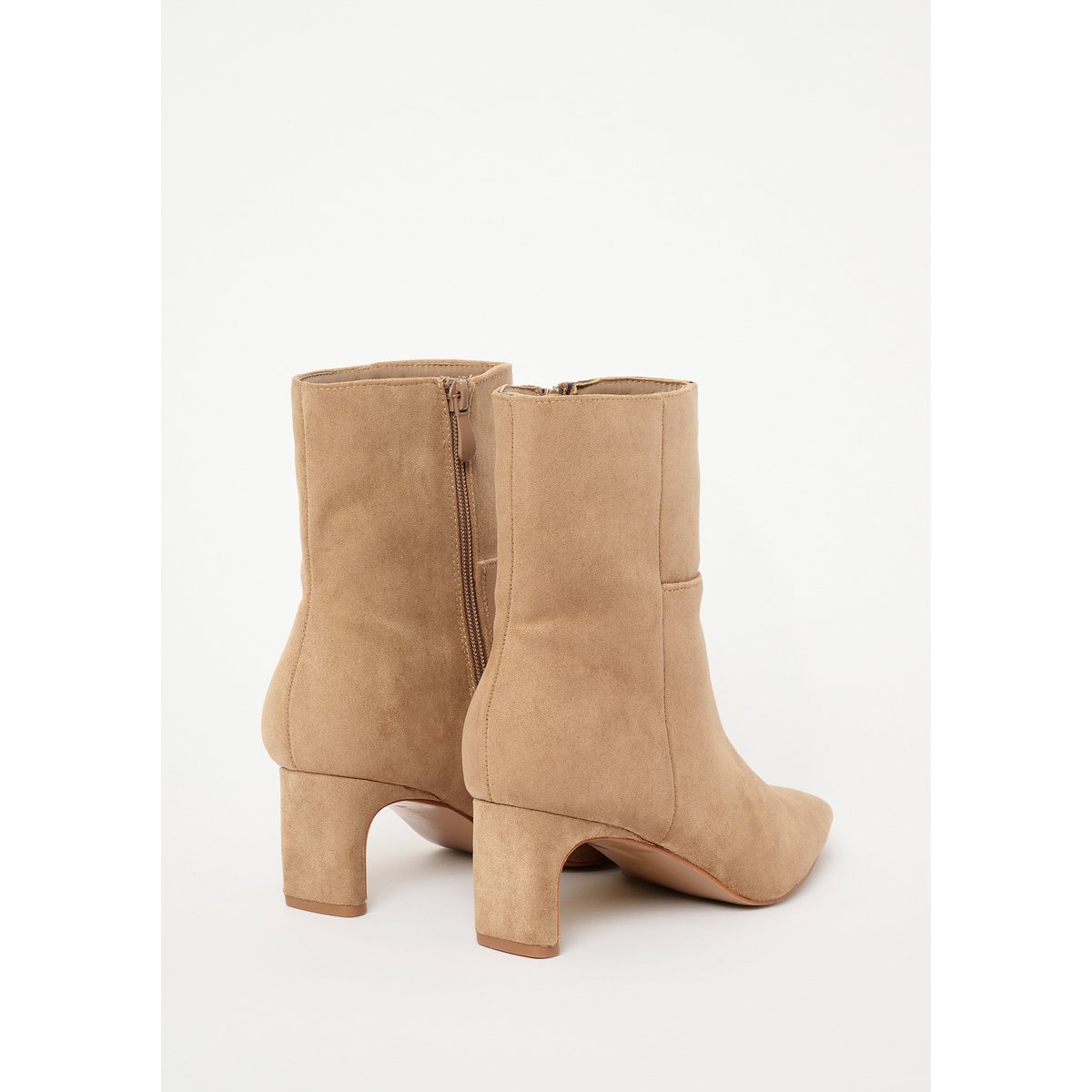 Bottines en suédine à talon taupe, LOLALIZA