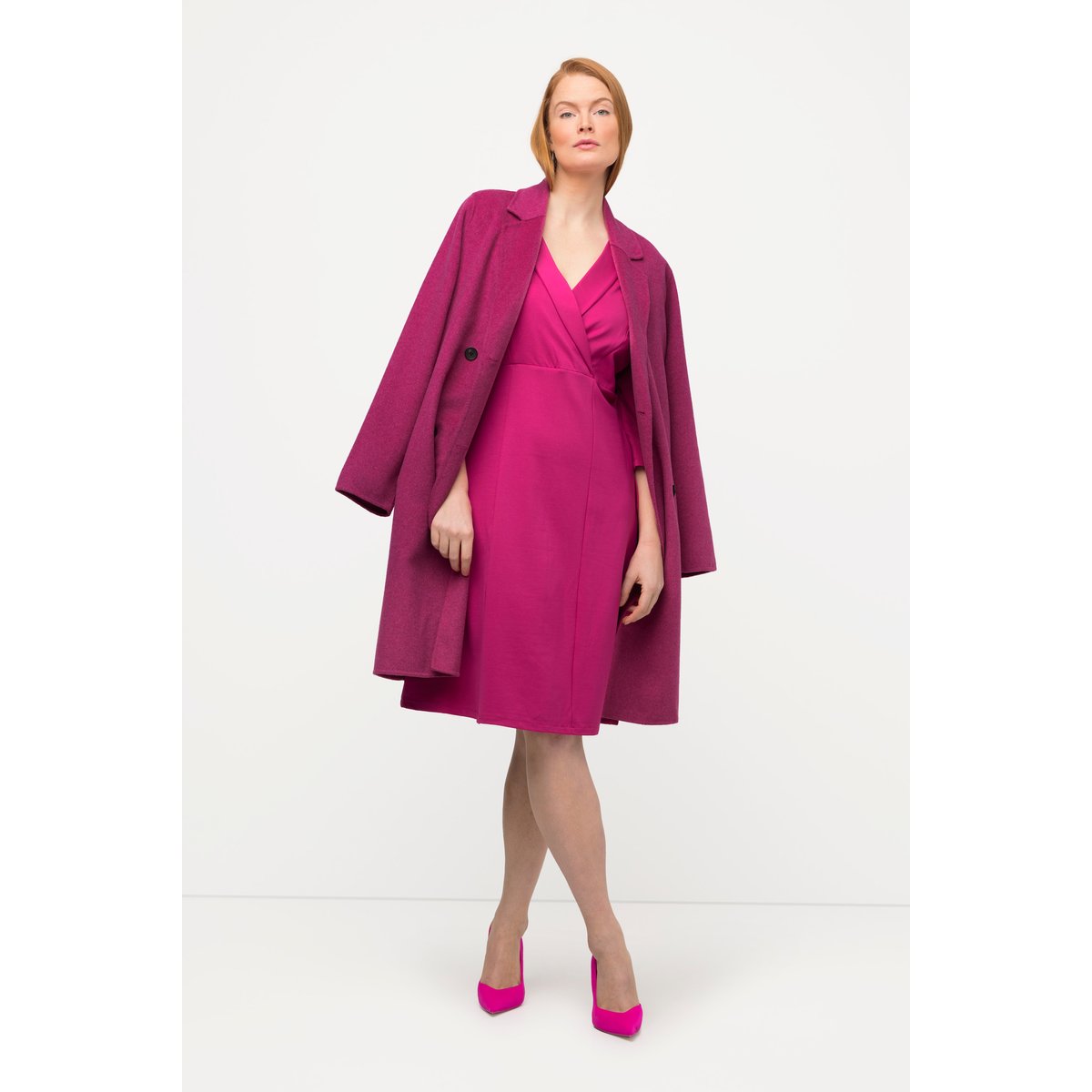 Manteau, aspect laineux rose vif oriental, ULLA POPKEN
