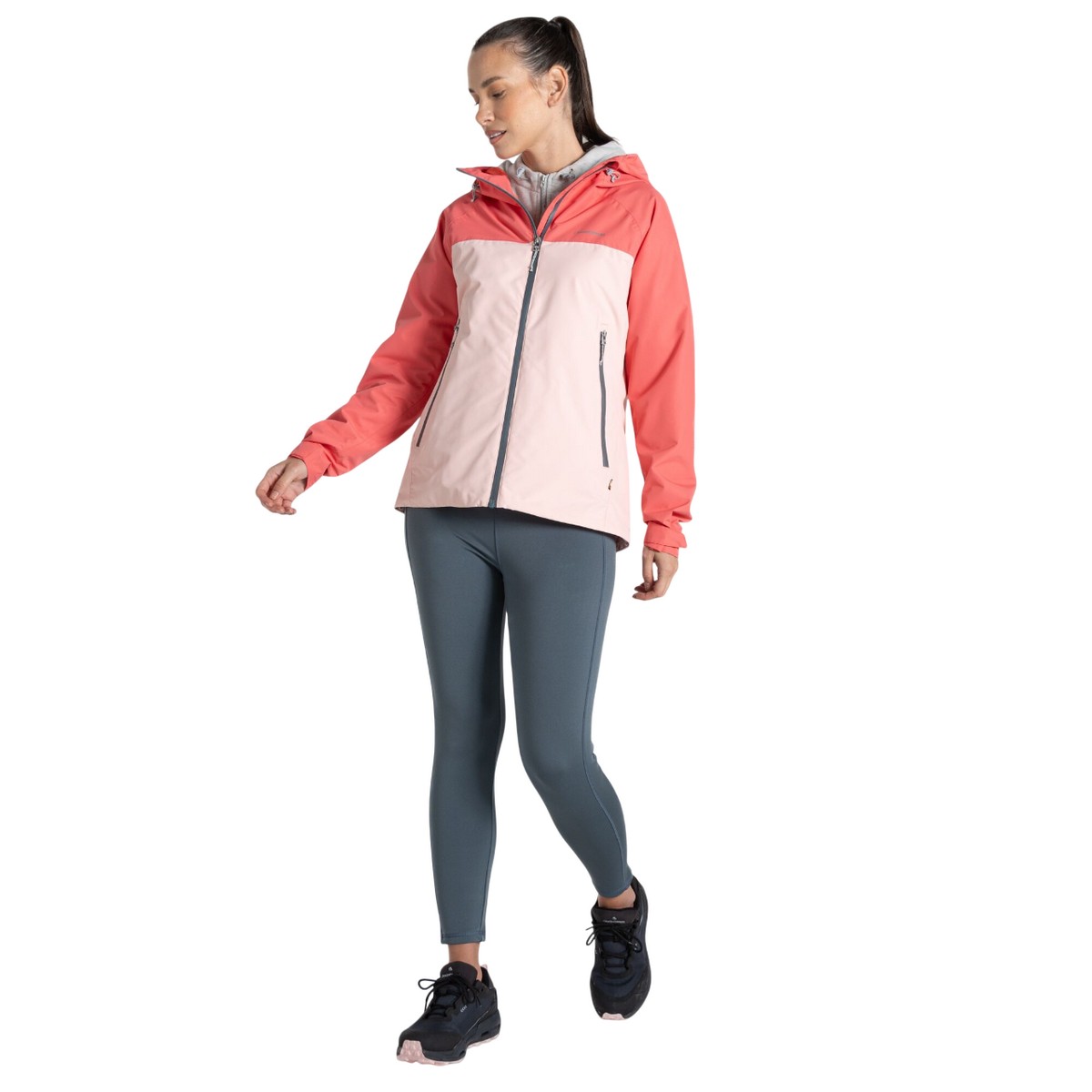 Veste imperméable à capuche VANTH corail foncé / rose pâle, CRAGHOPPERS