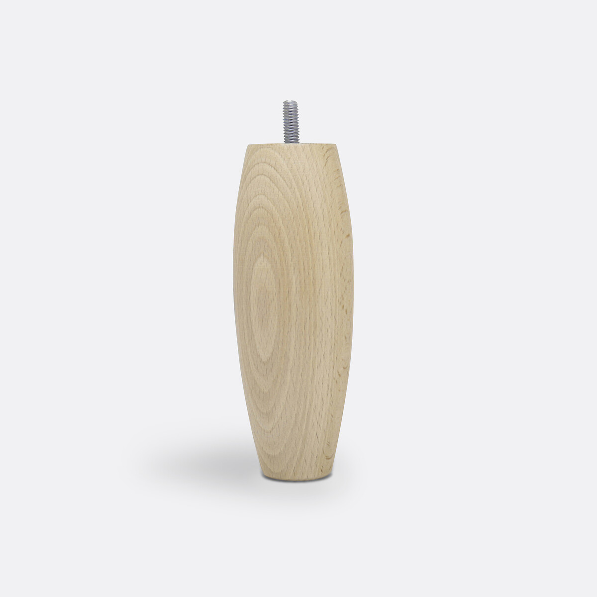 Lot de 4 pieds sommier forme olive, haut. 15 cm bois clair verni naturel, LA REDOUTE INTERIEURS