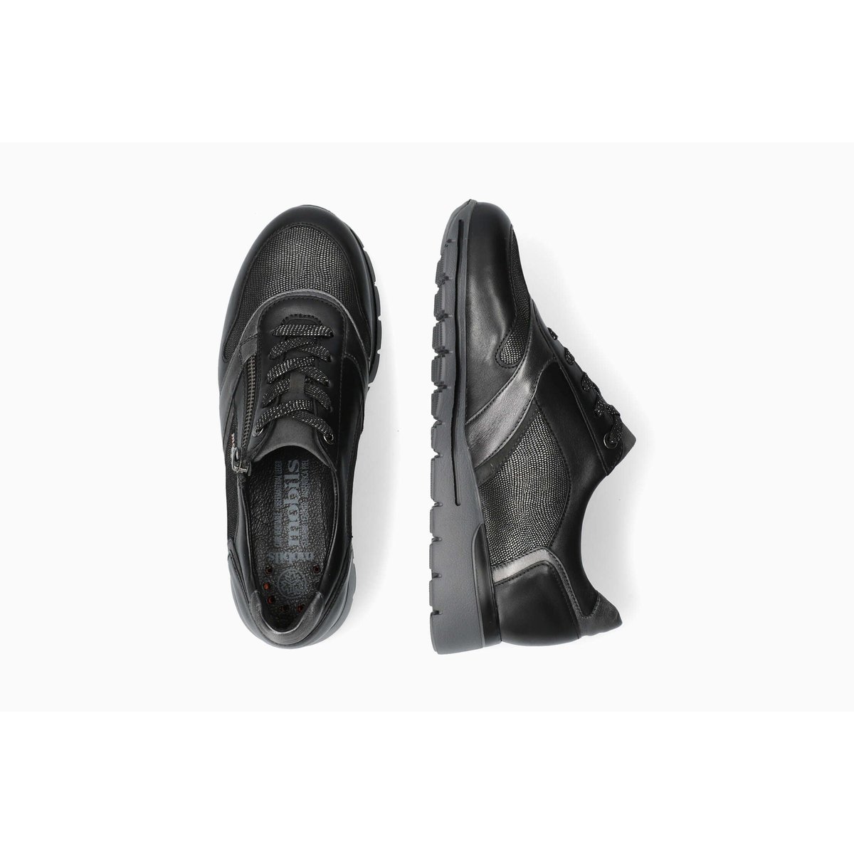 Baskets en cuir EREEN noir 3, MEPHISTO