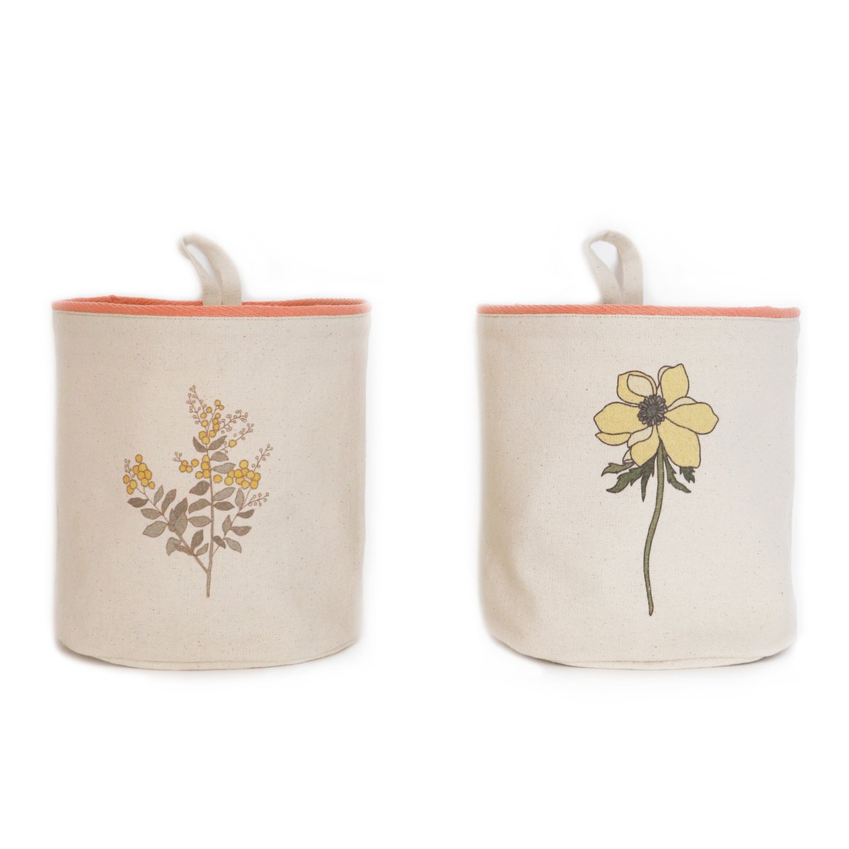 Set 2 paniers de rangement à suspendre, FLORA multicolore, NATTIOT