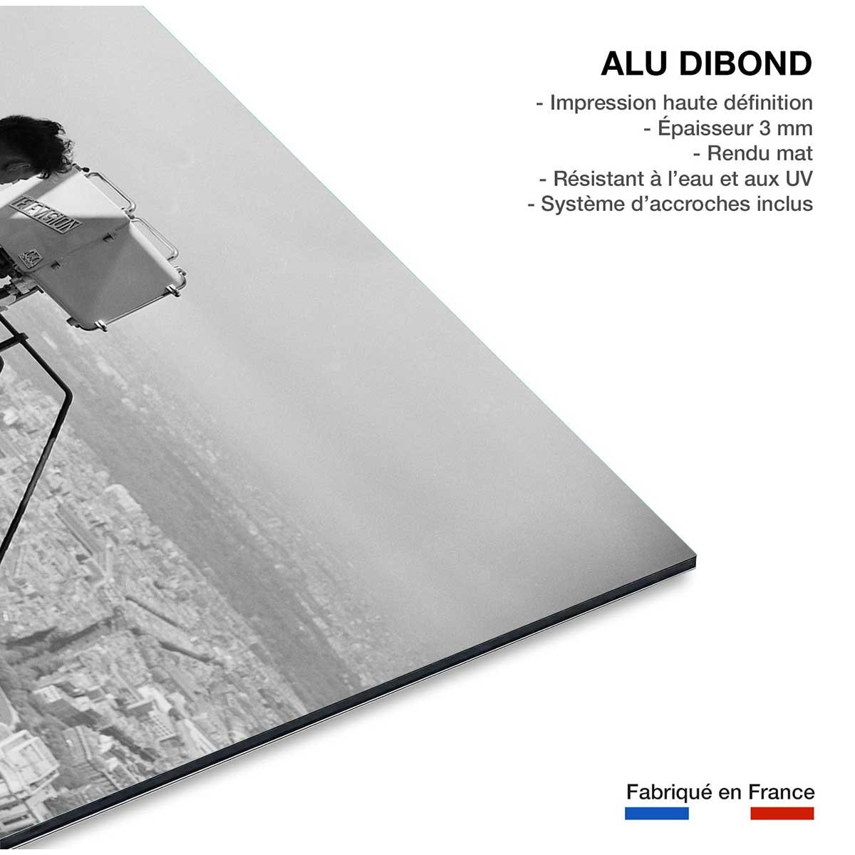 Tableau Photo ancienne La Tour eiffel ,1950 tableau alu dibond, HEXOA
