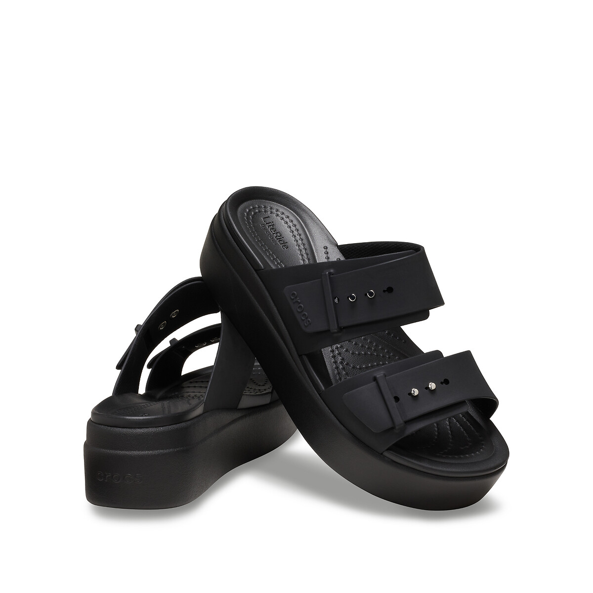 Brooklyn Buckle Wedge Mules black, CROCS