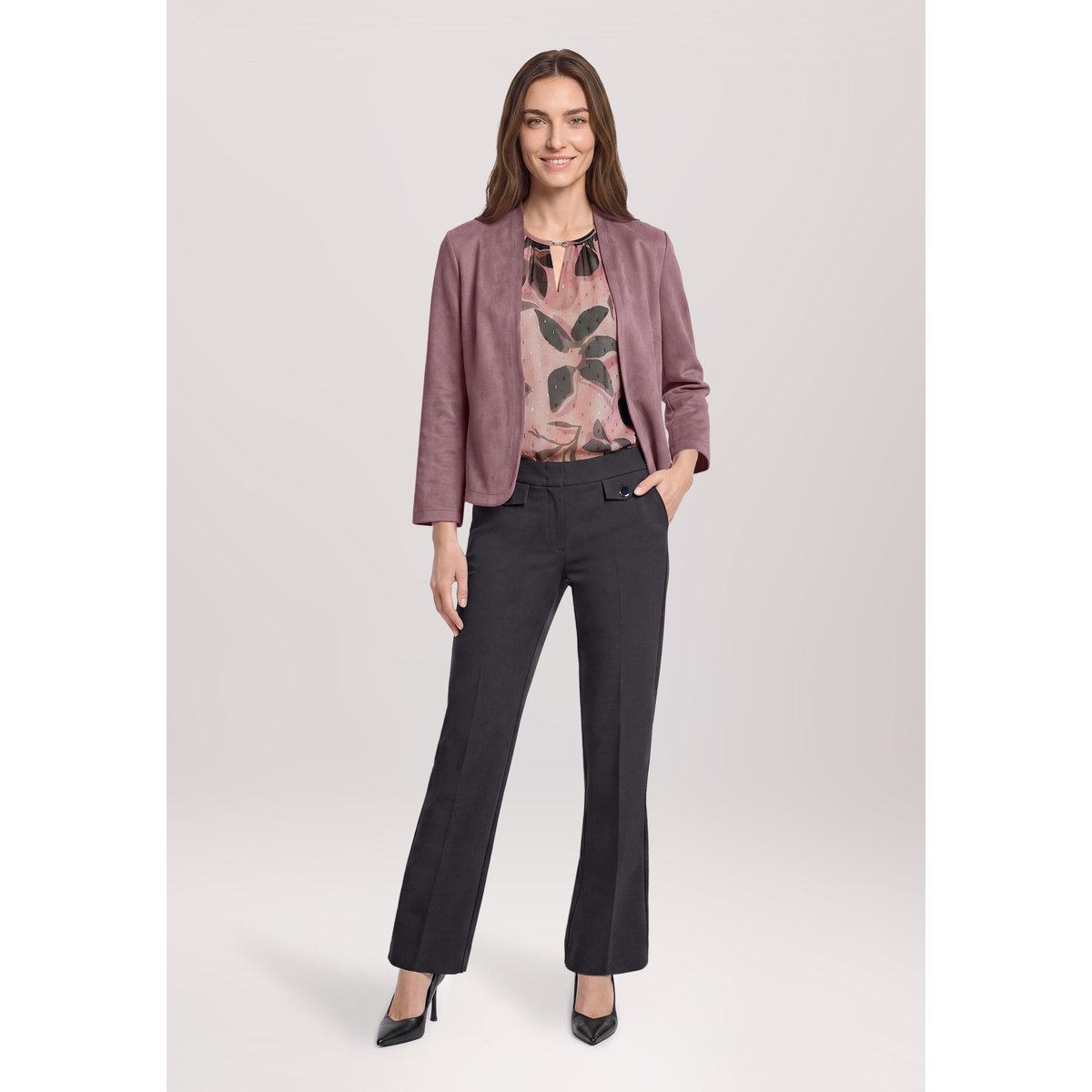 Pantalon stretch à plis repassés noir, BETTY BARCLAY