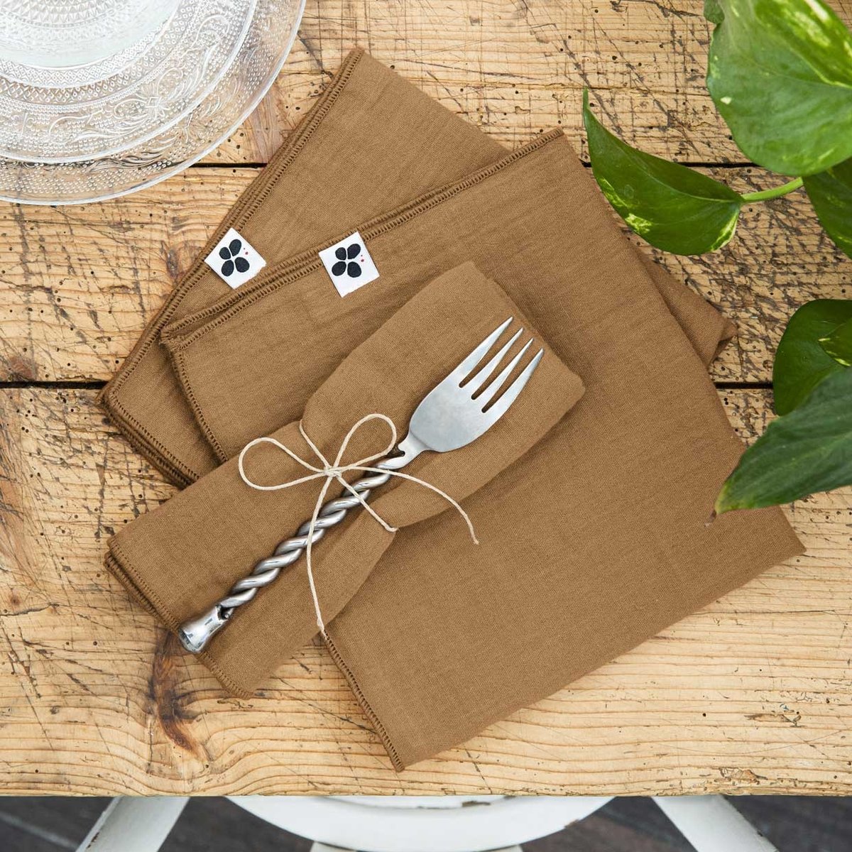 3 Serviettes de table Gaia chantilly, EDEN