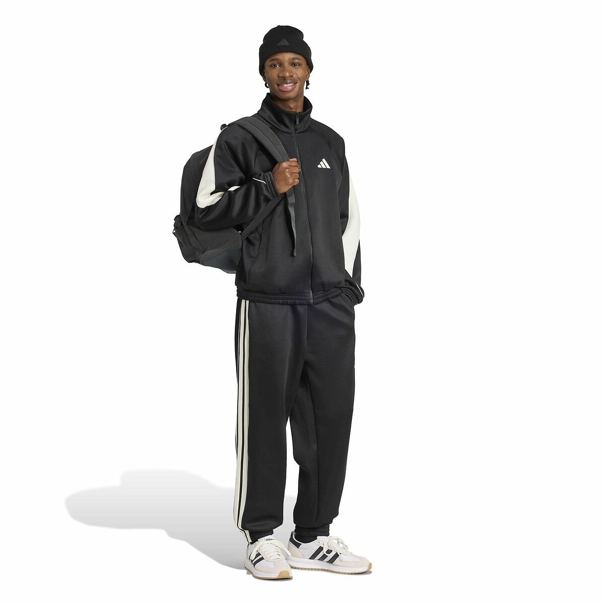 Sweat zippé col montant graphique noir, ADIDAS SPORTSWEAR