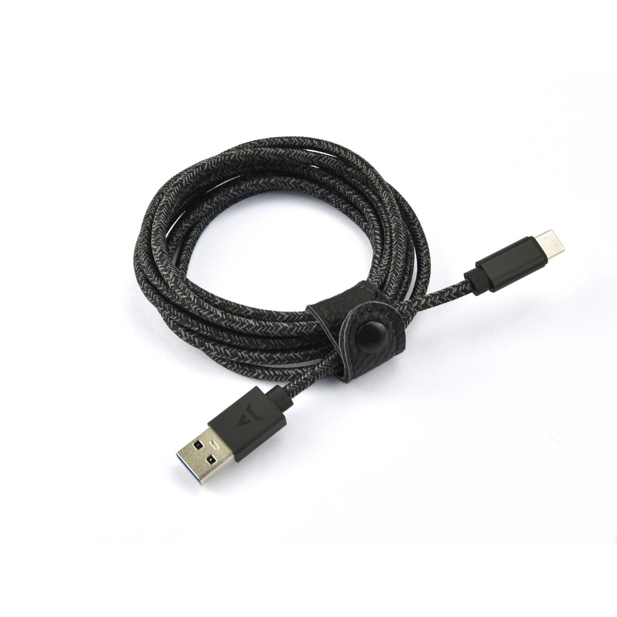 Câble USB C vers USB 3M tressé Noir couleur unique, ADEQWAT