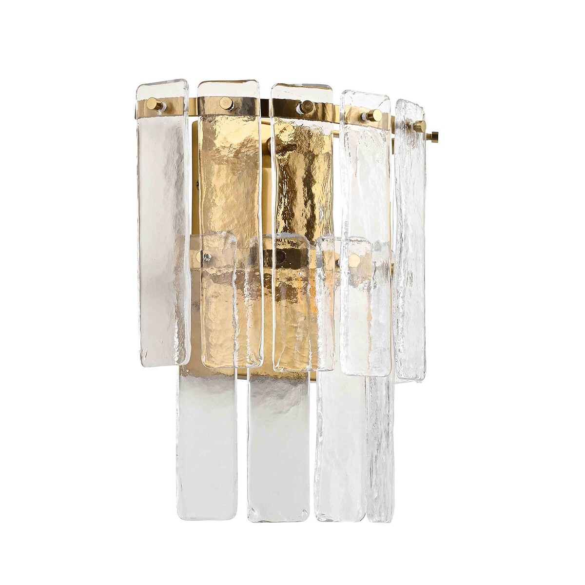 Karter Textured Glass Wall Light brass, ÉDITÉ