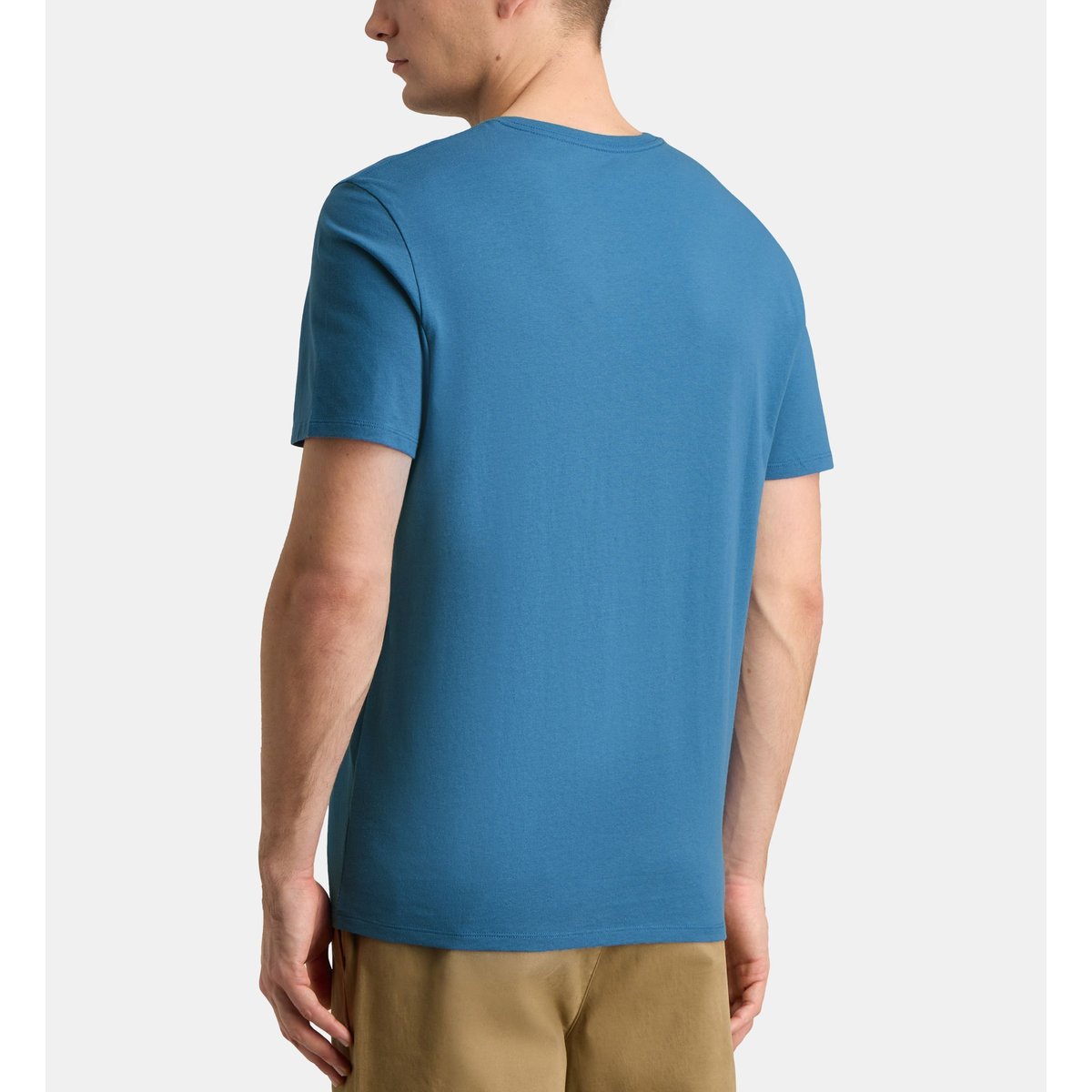T-shirt sishev droit coton biologique col v bleu saphir, GALERIES LAFAYETTE