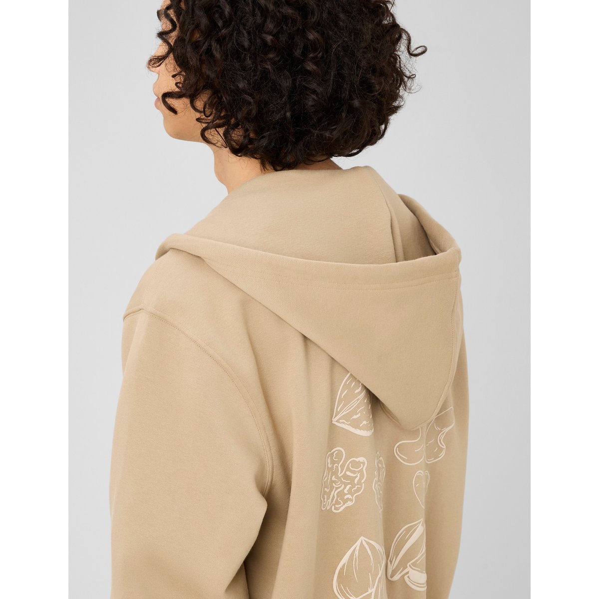 Sweat zippé à capuche marron, BZB