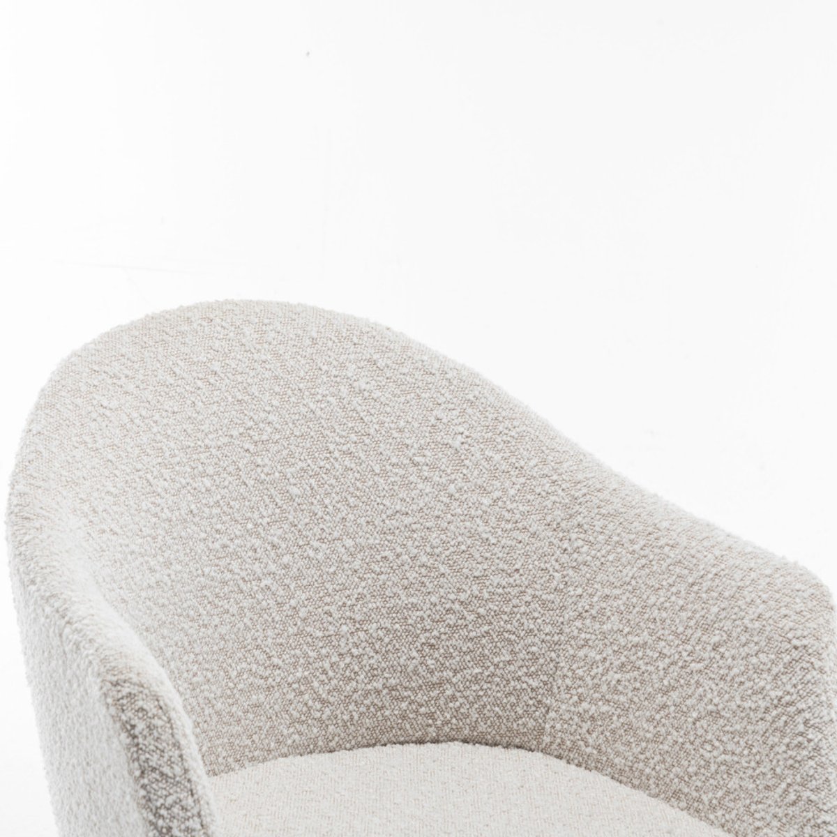 Chaise de bureau en tissu bouclette et métal- KOOIJ écru, DRAWER