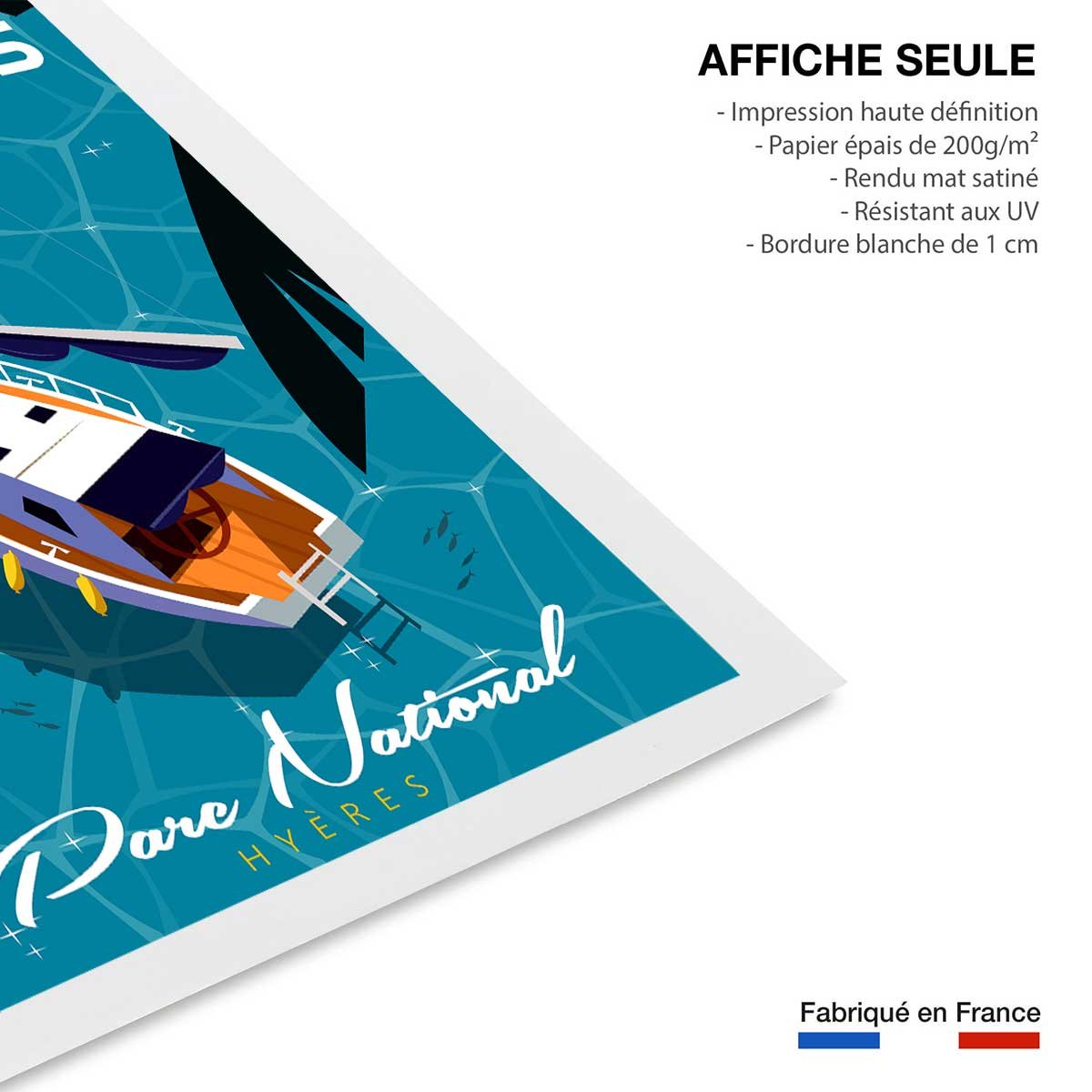 Poster de port cros affiche seule, HEXOA