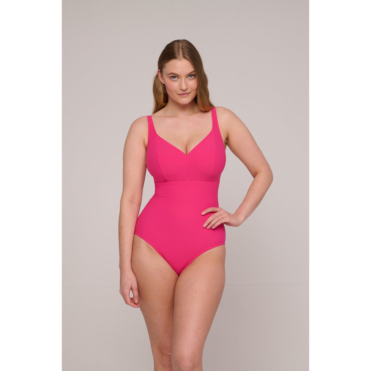 Maillot sans arm. plongeant ASWAN rose - dragon fruit, PRIMADONNA