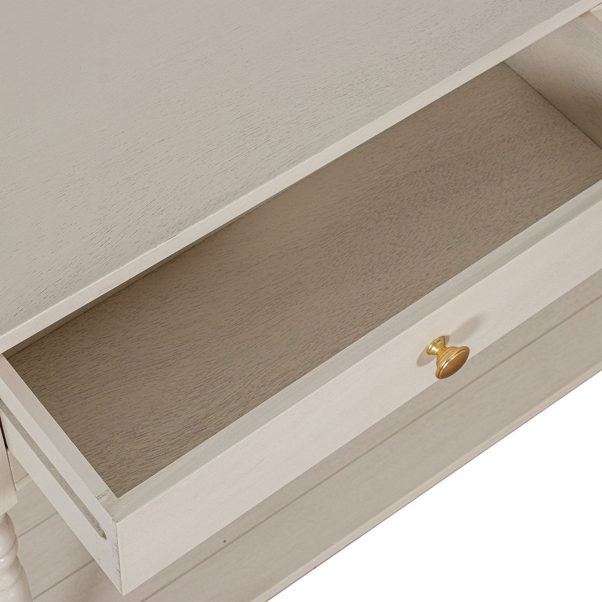 Console classique en bois blanc 2 tiroirs 110x28x75cm blanc, WADIGA