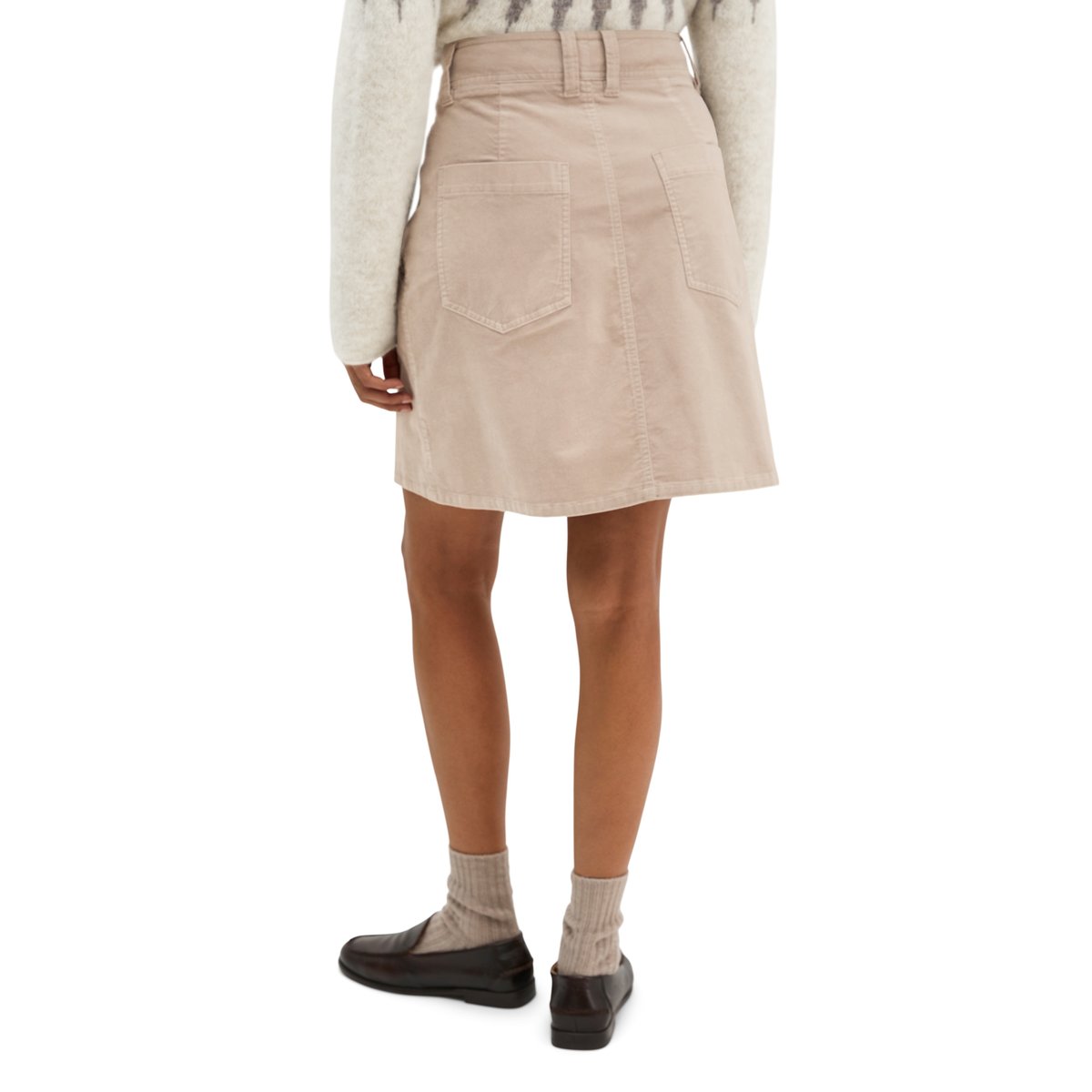 Mini-jupe en velours en coton bio extensible gris, MARC O'POLO