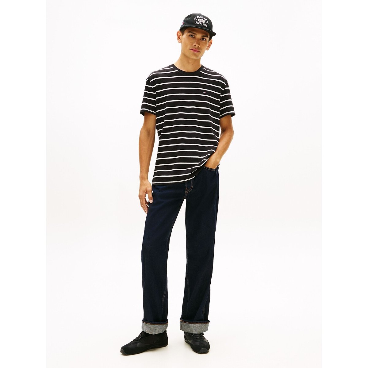 T-shirt manches courtes noir/blanc, TOMMY JEANS